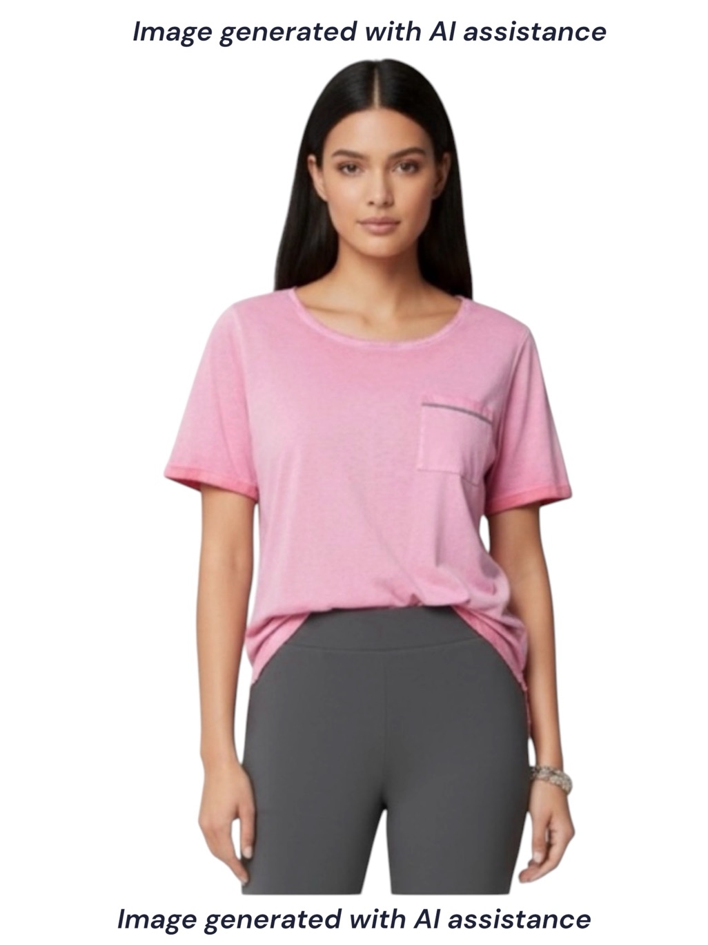 Brax S Washed Pink Collette Cotton Pocket Tee